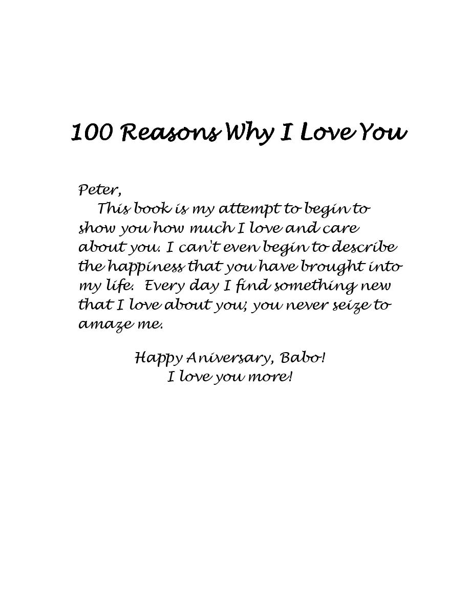100 Reasons Why I Love You Book 246804 | Front Cover